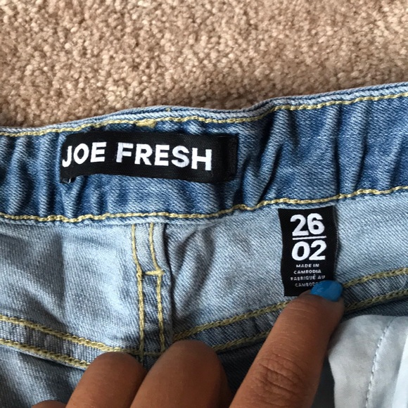 blue denim zipper up shorts - Picture 3 of 4